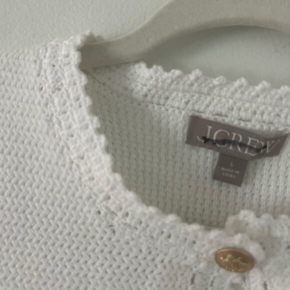 J. Crew Women's Short Sleeve Gold Button Sweater Lady Jacket L Large New - Picture 3 of 11